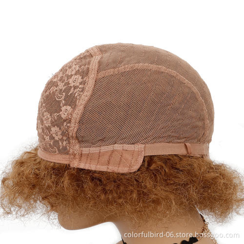 Brazilian glueless T1B/30 kinky afro short curly  top quality  human hair wigs